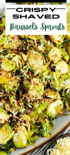 crispy shaved brussel sprouts with lemons and parmesan cheese