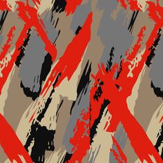 an abstract camouflage pattern with red and grey colors