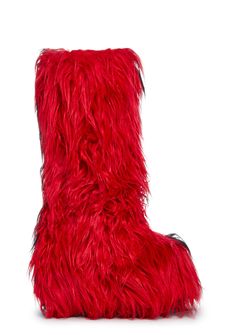 base Red Fur Boots, Fluffy Boots, Pop Shoes, Rave Fits, Luxury Lifestyle Women, Wedge Heel Boots, Fur Shoes, Faux Fur Boots, Boot Jewelry