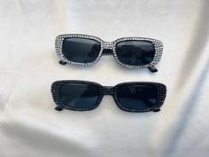 wanna have a fun, trendy, and blinged out accessory perfect for cute pics and parties? these are the perfect sunglasses for any occasion and they make the best accessories for fun nights out or props in general! these are made for the intention of parties and for taking pictures, so i wouldn't recommend wearing them with the purpose of protecting your eyes from the sun. Trendy Rectangular Party Sunglasses, Rectangular Tinted Sunglasses For Parties, Trendy Party Sunglasses With Rhinestones, Trendy Rhinestone Party Sunglasses, Elegant Rectangular Sunglasses For Party, Elegant Rectangular Party Sunglasses, Bedazzled Sunglasses, Cute Pics, Best Accessories