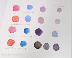 the different shades of watercolor paint are shown in this drawing book, which shows how to use them