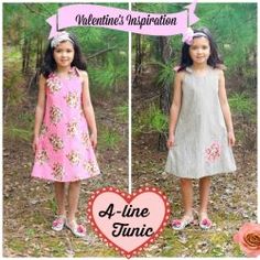 A-line Tunic Dress Pattern for girls Whimsy Couture #sewing #sewingpattern #dresspattern