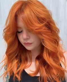 Orange Hair Color Inspirations for Beginners Medium Short Layered Hair, Light Ginger Hair, Ginger Hair Dye, Bright Copper Hair, Burnt Orange Hair, Orange Hair Color, Orange Hair Dye, Red Hair Brown Eyes, Ginger Hair Dyed