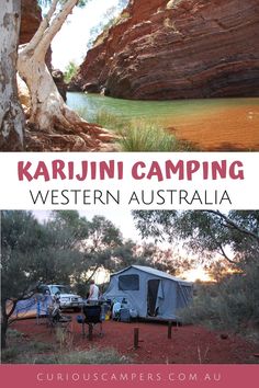 camping in western australia with text overlay that reads kaurin camping western australia