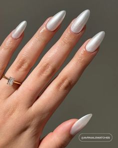 I Do – Lights Lacquer Metallic Nails White, White Sparkly Wedding Nails, Pearly Nails White, Metallic White Nails, Iridescent White Nails, White Metallic Nails, Pearl White Chrome Nails, Shimmery White Nails, White Shimmery Nails