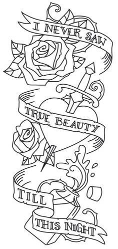 an ink drawing with the words i never saw true beauty and it's night