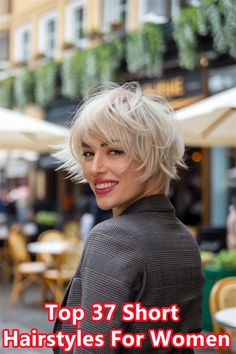 37 Chic and Edgy Short Hairstyles for Women - beauticiandaily.com Edgy Short Hairstyles, Shag Short, Short Hairstyle Women, Short Hairstyles Fine, Cute Haircuts, Messy Short Hair, Look Short, Hairstyle Women, Shag Haircut