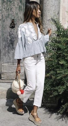 Good Morning Dear, Outfits For Women Over 50, White Outfits For Women, Mode Boho, Mode Casual, Outfits For Women, Women Over 50