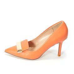 Shop Orange Women's Metal Buckle Pointed Toe Stiletto Pumps Work High Heels color Orange for Going out, Party, Work with worldwide Free shipping & Free return. Chic Orange Heels, Formal Fitted Orange Heels, Orange Closed Toe Elegant Heels, Elegant Orange Closed Toe Heels, Elegant Orange Heels For Spring, Orange High Heels For Work, Orange Heels For Workwear, Orange Heels For Work, Elegant Orange Pointed Toe Heels