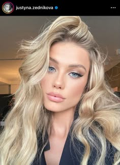 Vasilisa Dragomir, Wedding Makeup Blue, Voluminous Waves, Wedding Guest Makeup, Bridesmaid Hair Makeup, Bridal Makeup Natural, Blonde Waves, Makeup For Blondes, Makeup Girl