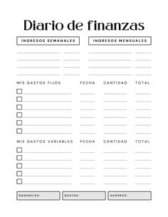 the spanish version of diario de finanzas is shown in black and white