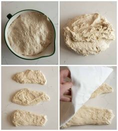 the process for making bread dough is shown