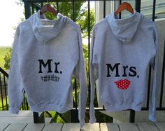 Cute Couple Hoodie Ideas, Grey Zip Hoodie, Queen Outfits, Gray Hoodies, Couple Wedding Shower, Matching Hoodies, Wedding Gifts For Couples, Sister Shirts, Couple Outfits