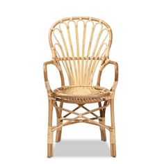 a wicker chair on a white background