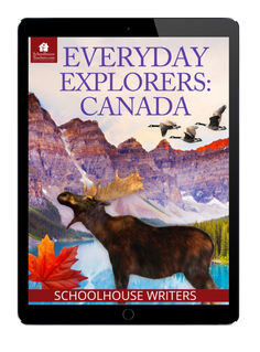 the book cover for every day explorer's canada with an image of a moose