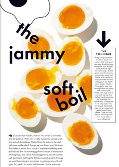 an image of some boiled eggs with the words'the jimmy soft boil'on them