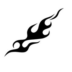 a black and white fire logo on a white background