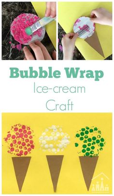 bubble wrap ice cream craft for kids to make