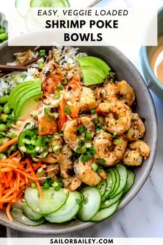 Fresh, flavor packed Shrimp Poke Bowls will be a weekly favorite. You can enjoy them low-carp or served over rice. They are ready in 20 minutes.
 via @sailor_bailey