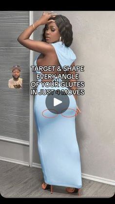 a woman standing next to a wall with the caption target share every angle of your bodies in just 4 moves