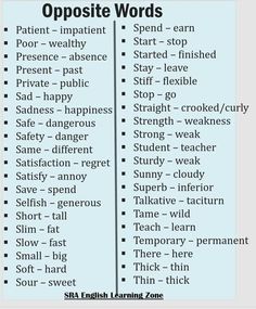 opposite and opposite words are used to describe different things in the english speaking language,