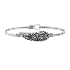 Angel Wing Bangle Bracelet choose finish:silver tone Angel Wing Design, Angel Wings Design, Heart Bangle Bracelet, Angel Bracelet, Jewelry Gift Guide, Wing Design, Womens Bangles, Stacked Necklaces, Catholic Jewelry