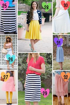 different types of dresses with hearts on them and numbers in the front, side, and back