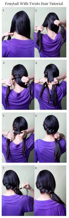 TOP 10 Hairstyle tutorials for this fall DIY long hair braid, updo, formal, elegant, classic Twisted Hair, Cute Ponytails, Hairstyle Tutorials, Braids For Long Hair, Short Long, Twist Hairstyles, Hair Dos