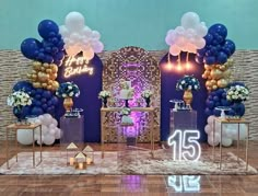 an image of a party setting with balloons and decorations