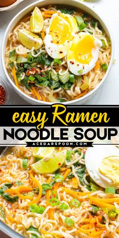 Savor the flavors of our Easy Ramen Noodle Soup! Ideal for fall comfort food dinners, this quick homemade ramen is zesty and flavorful. One of the best easy fall recipes, our ramen noodle soup recipe is perfect for a cozy meal. Ramen Noodles Recipe, Homemade Broth, Top Ramen