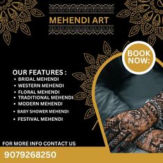 an advertisement for mehndi art