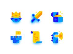 the icons are designed to look like they have been made in different colors and shapes