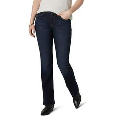 Kick up your weekend plans. These Legendary Bootcut Jeans from Lee are made with enough stretch to hug your every curve and feature the legendary Lee features youve come to expect including spade pockets with S-curve stitching and a Lee logo patch. Pair with your favorite boots and strut your stuff! Size: 16L.  Color: Blue.  Gender: female.  Age Group: adult. Womens Jeans Bootcut, Weekend Plans, Favorite Boots, Bootcut Jeans, Straight Leg Jeans, Patch Logo, The Struts, Women Jeans, Clothes For Women