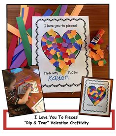 i love you to pieces rip & tear valentine craftivity for kids and toddlers