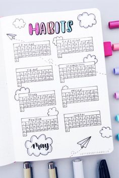 Want to add a cute habit tracker spread to your bullet journal and need some ideas to get started?! These adorable May tracker examples will give you the inspiration you need! 📘 May Habit Tracker, Trackers Ideas, Cute Habit Tracker, Bullet Journal Tracking, Habit Tracker Ideas, Paper Aeroplane, Crazy Laura