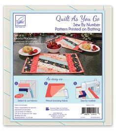 quilt as you go sew by number pattern printed on both sides