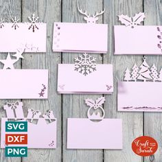 paper cut christmas cards with snowflakes and trees