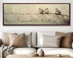 two birds sitting on a branch with a quote above it