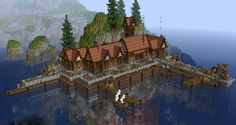 Minecraft Medieval Harbour, Minecraft Medieval Fishing Hut, Minecraft Medieval Port City, Minecraft Medieval Slums, Minecraft Port Town, Minecraft Dnd, Dnd Town, Medieval Port