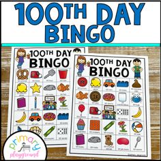 the 100th day bingo game for children to play with their friends and family on vacation