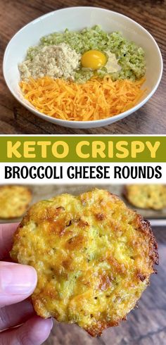 broccoli cheese rounds with keto crispy in the middle and on top