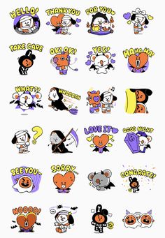 halloween stickers are shown in various colors and shapes, including the word love to you