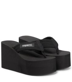 Platform Thong Sandals, Dr Shoes, Platform Flip Flops, Sandals Outfit, Platform Slippers, Swag Shoes, Black Platform, Platform Wedge Sandals, Dream Shoes