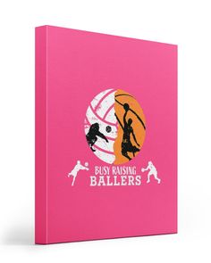 a pink binder with an image of a basketball player and the words, best kissing ballers on it