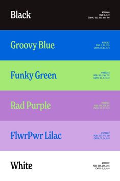 the different font styles and colors are shown