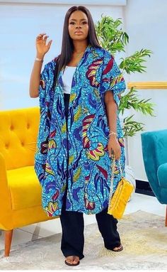 Ankara Kimono Dress, Ankara Kimono Jacket, African Print Kimono, Ankara Kimono, Dress African Print, Ankara Jackets, Women Kimono, African Fabric Dress, Kimono Style Jacket