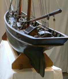 a model ship on display in a museum