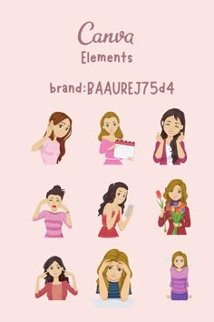 an advertisement for a woman's hair and makeup brand, called canva elements