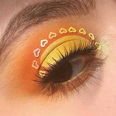 pinterest: @ nandeezy † Make Com Glitter, Heart Makeup, Festival Make Up, Minako Aino, Make Up Looks, It Goes On, Drummers, Makeup Goals, Orange And Yellow