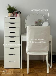 A Tour of my Vanity & Makeup Collection | Gallery posted by Sophia Giuffré | Lemon8 Ikea Micke, Micke Desk, Makeup Collection Storage, Ikea Alex Drawers, Alex Drawer, Glow Balm, My Vanity, Ikea Alex